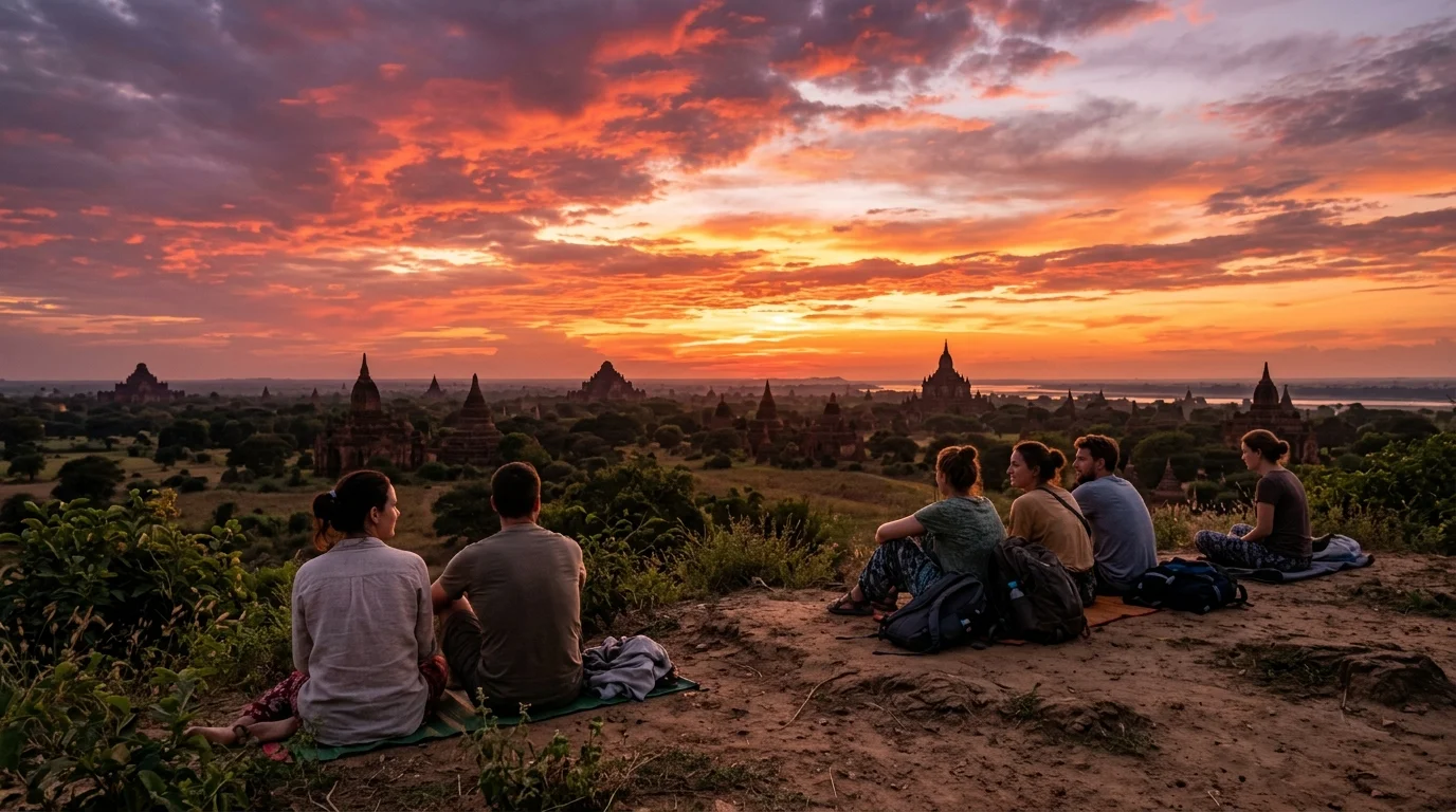 Crimson Horizons: The Art of Sunset Watching in Bagan