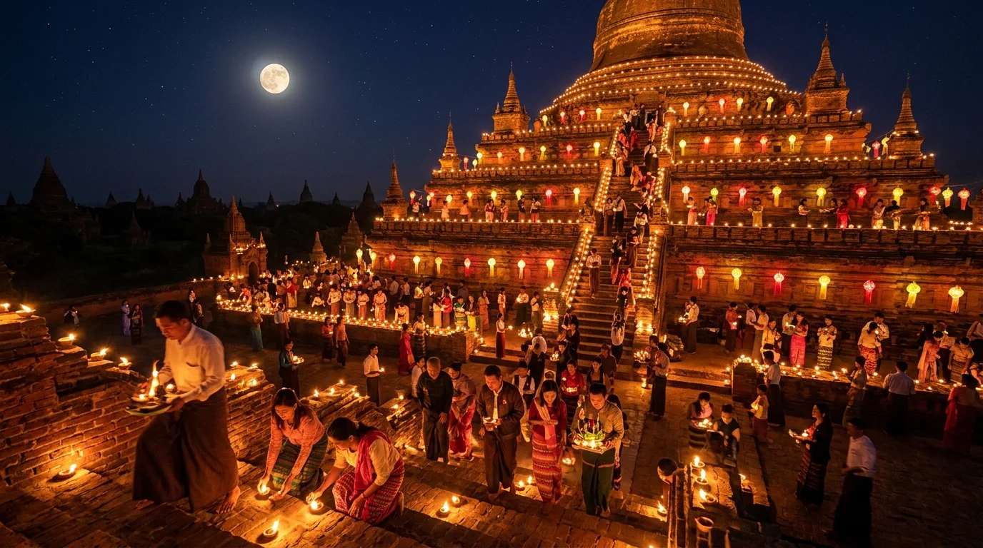 Luminous Nights: Experiencing the Thadingyut Festival of Lights in Bagan