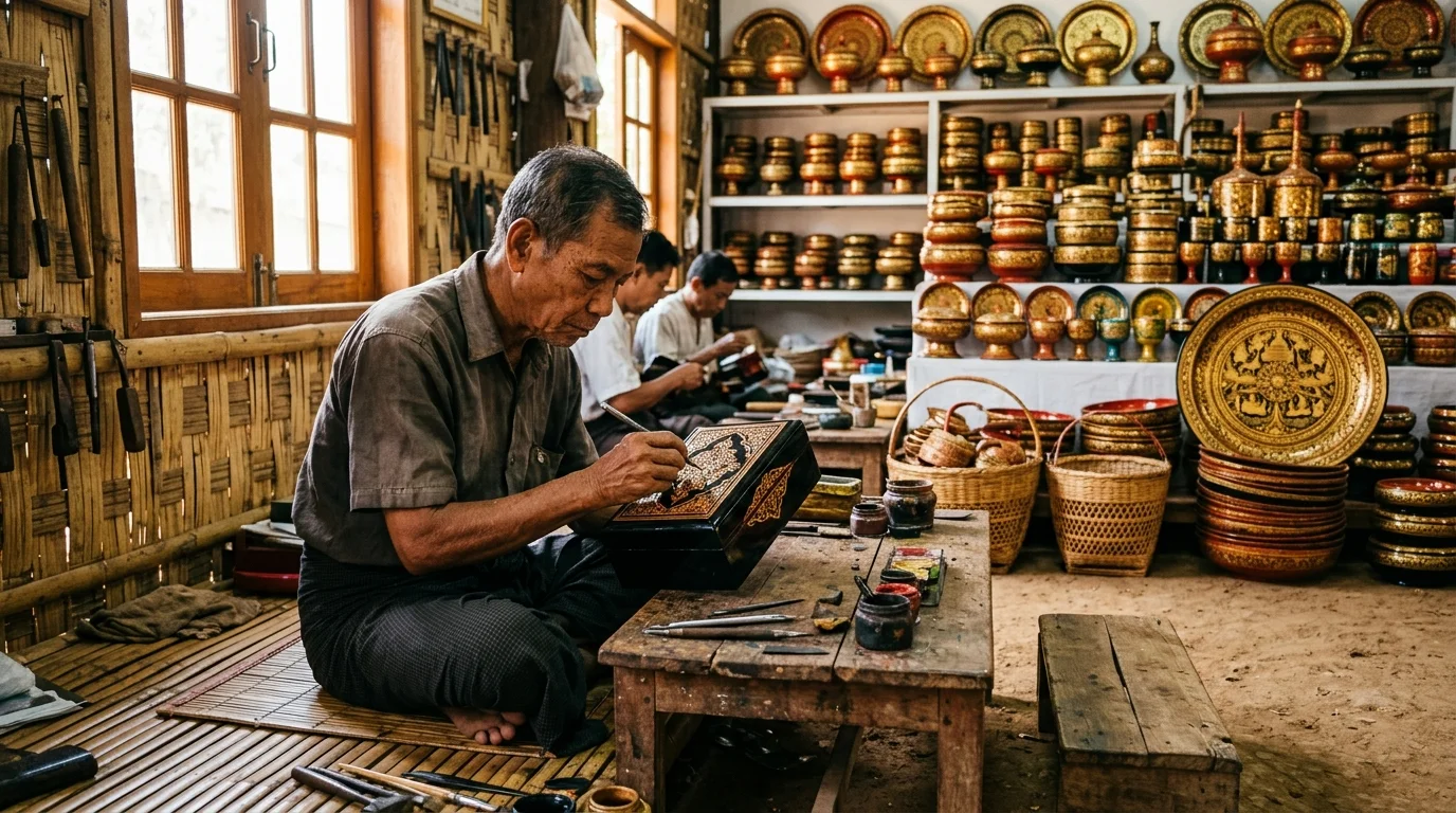 Masterpieces in Black and Gold: The Art of Bagan Lacquerware & Handicrafts